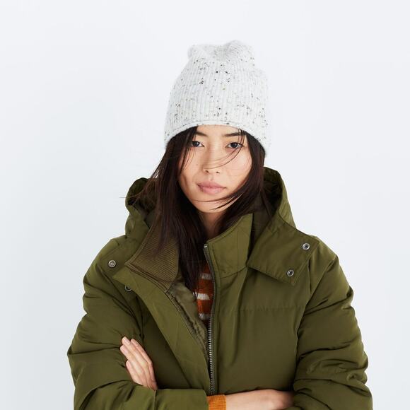 Madewell Donegal Kent‎ Beanie in Coziest Yarn Cream Heather - Picture 1 of 6